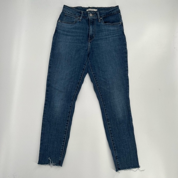 Levi's 721 High Rise Skinny Frayed Hem Jeans Size 28 Women's - Picture 1 of 8